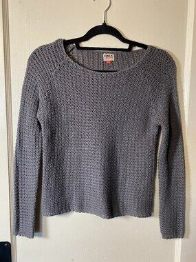 ONLY "Blue Behaviour" loose open-knit pullover waffle sweater heather grey XS